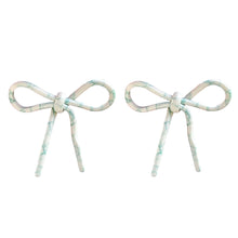 Load image into Gallery viewer, Aqua Poolside Bow Earrings
