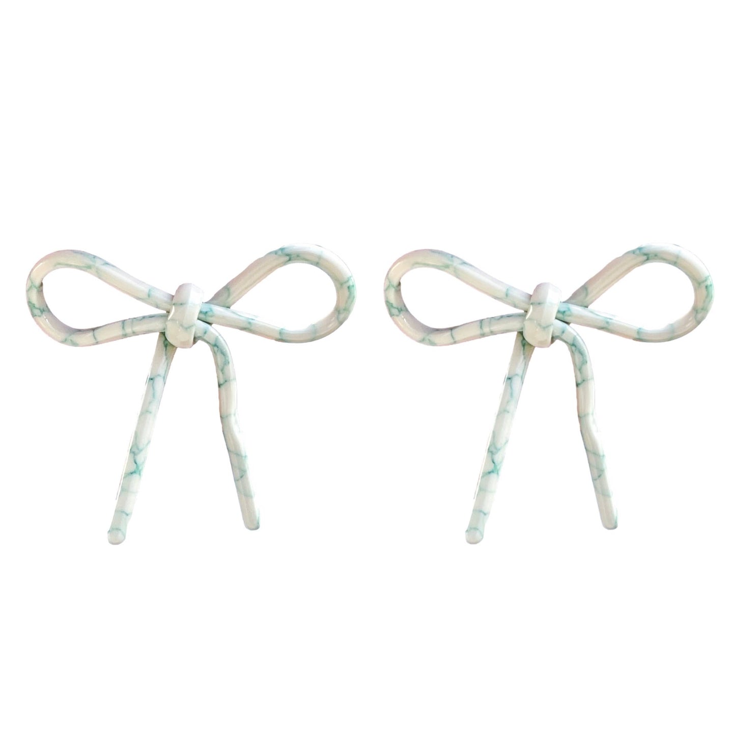 Aqua Poolside Bow Earrings