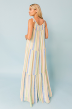 Load image into Gallery viewer, zSALE Ashley Pastel Stripe Tie Strap Maxi Dress - Green Multi
