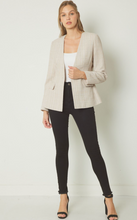 Load image into Gallery viewer, Audrey Classic Shimmer Tweed Button Front Blazer - Champagne

