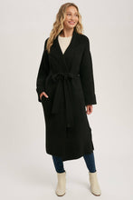 Load image into Gallery viewer, Leah Heavy Knit Trench Coat - Black
