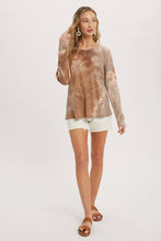 Load image into Gallery viewer, zSALE Cocoa Tie Dye Twist Back Cutout Knit Top
