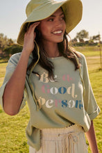 Load image into Gallery viewer, zSALE Be A Good Person Waffle- Knit Graphic Tee - Muted Sage
