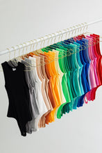 Load image into Gallery viewer, Essential Round Neck Stretch Knit Tank Bodysuit - White
