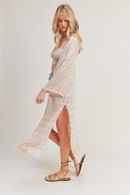 Load image into Gallery viewer, zSALE Blakely Crochet Long Line Knit Kimono - Natural

