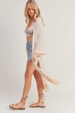 Load image into Gallery viewer, zSALE Blakely Crochet Long Line Knit Kimono - Natural
