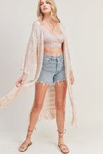 Load image into Gallery viewer, zSALE Blakely Crochet Long Line Knit Kimono - Natural
