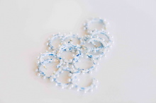Load image into Gallery viewer, Blue and White Acrylic Pearl Hoops
