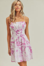 Load image into Gallery viewer, zSALE Brielle Marble Printed Swiss Dot Cami Strap Woven Mini Dress - Pink Multi
