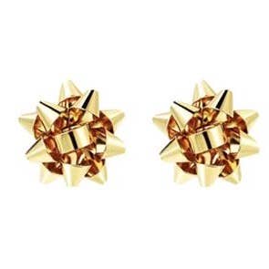Christmas Bow Earrings - Gold