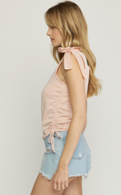 Load image into Gallery viewer, zSALE Callie Ribbed Knit Square Neckline Tie Detail Tank - Pink
