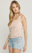 Load image into Gallery viewer, zSALE Callie Ribbed Knit Square Neckline Tie Detail Tank - Pink
