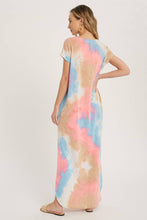 Load image into Gallery viewer, zSALE Capri Tie Dye Maxi Jersey Dress - Aqua &amp; Pink
