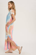 Load image into Gallery viewer, zSALE Capri Tie Dye Maxi Jersey Dress - Aqua &amp; Pink
