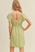 Load image into Gallery viewer, zSALE Celery Lace Up Front Flutter Sleeve Printed Mini Dress - Green Multi
