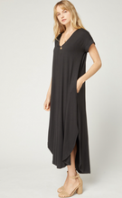 Load image into Gallery viewer, Cove Jersey Knit V-Relaxed Fit T-Shirt Maxi Dress - Black
