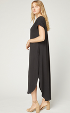 Load image into Gallery viewer, Cove Jersey Knit V-Relaxed Fit T-Shirt Maxi Dress - Black
