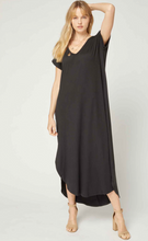 Load image into Gallery viewer, Cove Jersey Knit V-Relaxed Fit T-Shirt Maxi Dress - Black
