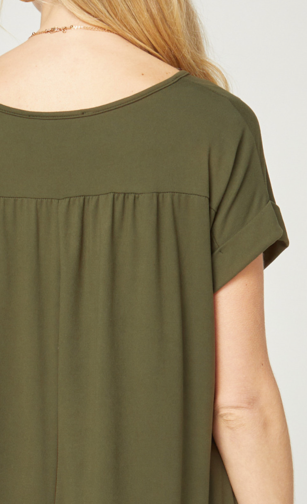 Cove Jersey Knit V-Relaxed Fit T-Shirt Maxi Dress - Olive Green