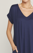 Load image into Gallery viewer, zSALE Cove Jersey Knit V-Relaxed Fit T-Shirt Maxi Dress - Navy
