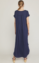 Load image into Gallery viewer, zSALE Cove Jersey Knit V-Relaxed Fit T-Shirt Maxi Dress - Navy
