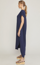 Load image into Gallery viewer, zSALE Cove Jersey Knit V-Relaxed Fit T-Shirt Maxi Dress - Navy
