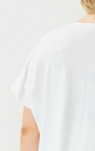 Load image into Gallery viewer, Curve Everett Essential V-Neck Relaxed Fit Short Sleeve Blouse - Off White
