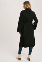 Load image into Gallery viewer, Leah Heavy Knit Trench Coat - Black
