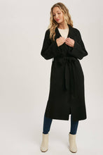 Load image into Gallery viewer, Leah Heavy Knit Trench Coat - Black
