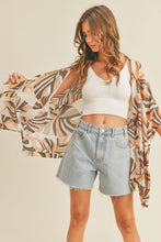 Load image into Gallery viewer, zSALE Earth Tones Abstract Tropical Print Kimono Cardigan - Multi
