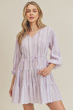 Load image into Gallery viewer, zSALE Ellis Striped Woven Dress - Purple Multi
