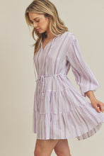 Load image into Gallery viewer, zSALE Ellis Striped Woven Dress - Purple Multi
