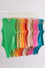 Load image into Gallery viewer, Essential Round Neck Stretch Knit Tank Bodysuit - Kelly Green
