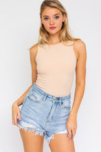 Load image into Gallery viewer, Essential Round Neck Stretch Knit Tank Bodysuit - Nude
