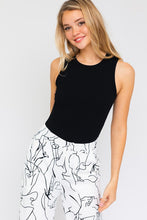 Load image into Gallery viewer, Essential Round Neck Stretch Knit Tank Bodysuit - Black
