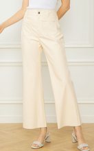 Load image into Gallery viewer, zSALE Etta High Waisted Faux Leather Wide Leg Pant - Cream
