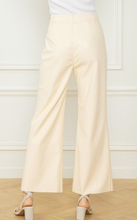 Load image into Gallery viewer, zSALE Etta High Waisted Faux Leather Wide Leg Pant - Cream
