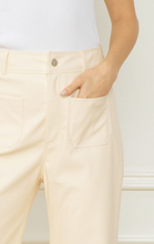 Load image into Gallery viewer, zSALE Etta High Waisted Faux Leather Wide Leg Pant - Cream
