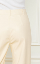 Load image into Gallery viewer, zSALE Etta High Waisted Faux Leather Wide Leg Pant - Cream
