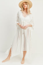 Load image into Gallery viewer, zSALE Evelyn Eyelet Kaftan Kimono Coverup Maxi - Off White

