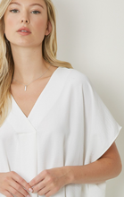 Load image into Gallery viewer, Everett Essential V-Neck Relaxed Fit Short Sleeve Blouse - Off White
