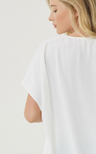 Load image into Gallery viewer, Everett Essential V-Neck Relaxed Fit Short Sleeve Blouse - Off White
