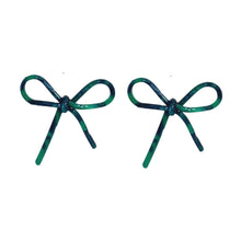 Load image into Gallery viewer, Emerald Green Tortoise Bow Earrings
