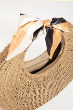 Load image into Gallery viewer, zSALE Gwyn Round Straw Braided Circle Scarf Handbag
