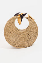 Load image into Gallery viewer, zSALE Gwyn Round Straw Braided Circle Scarf Handbag
