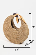 Load image into Gallery viewer, zSALE Gwyn Round Straw Braided Circle Scarf Handbag
