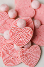 Load image into Gallery viewer, Beaded Heart Shaped Earrings - Pink
