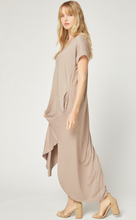 Load image into Gallery viewer, Cove Jersey Knit V-Relaxed Fit T-Shirt Maxi Dress - Sand
