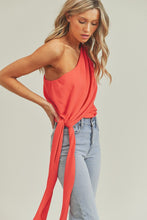 Load image into Gallery viewer, zSALE Kenna One Shoulder Side Tie Blouse - Red
