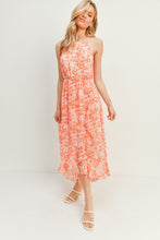 Load image into Gallery viewer, zSALE Kennedy Floral Print Sleeveless Tulip Hem Maxi Dress - Red Coral
